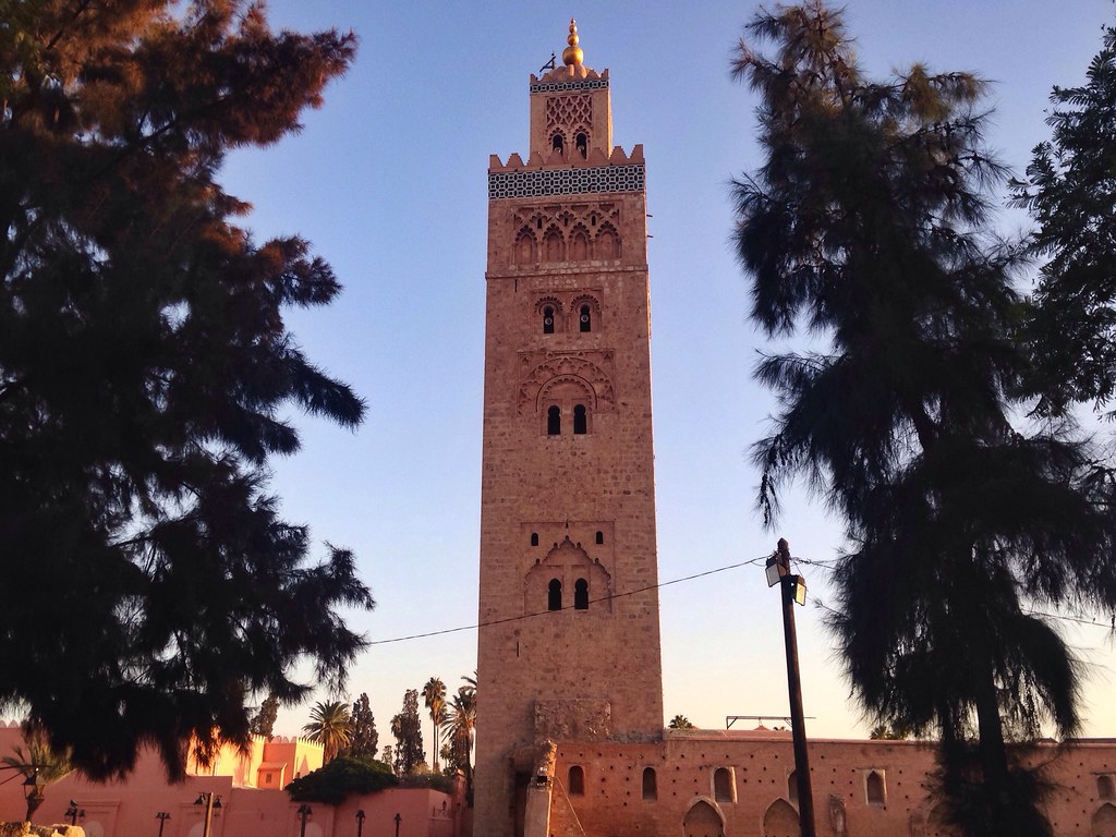 The Koutoubia Mosque minaret, the main navigation landmark in Marrakech