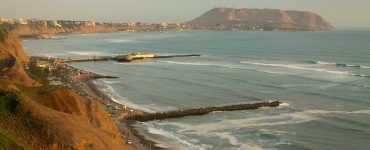 Miraflores clifftop coastline in Lima, Peru