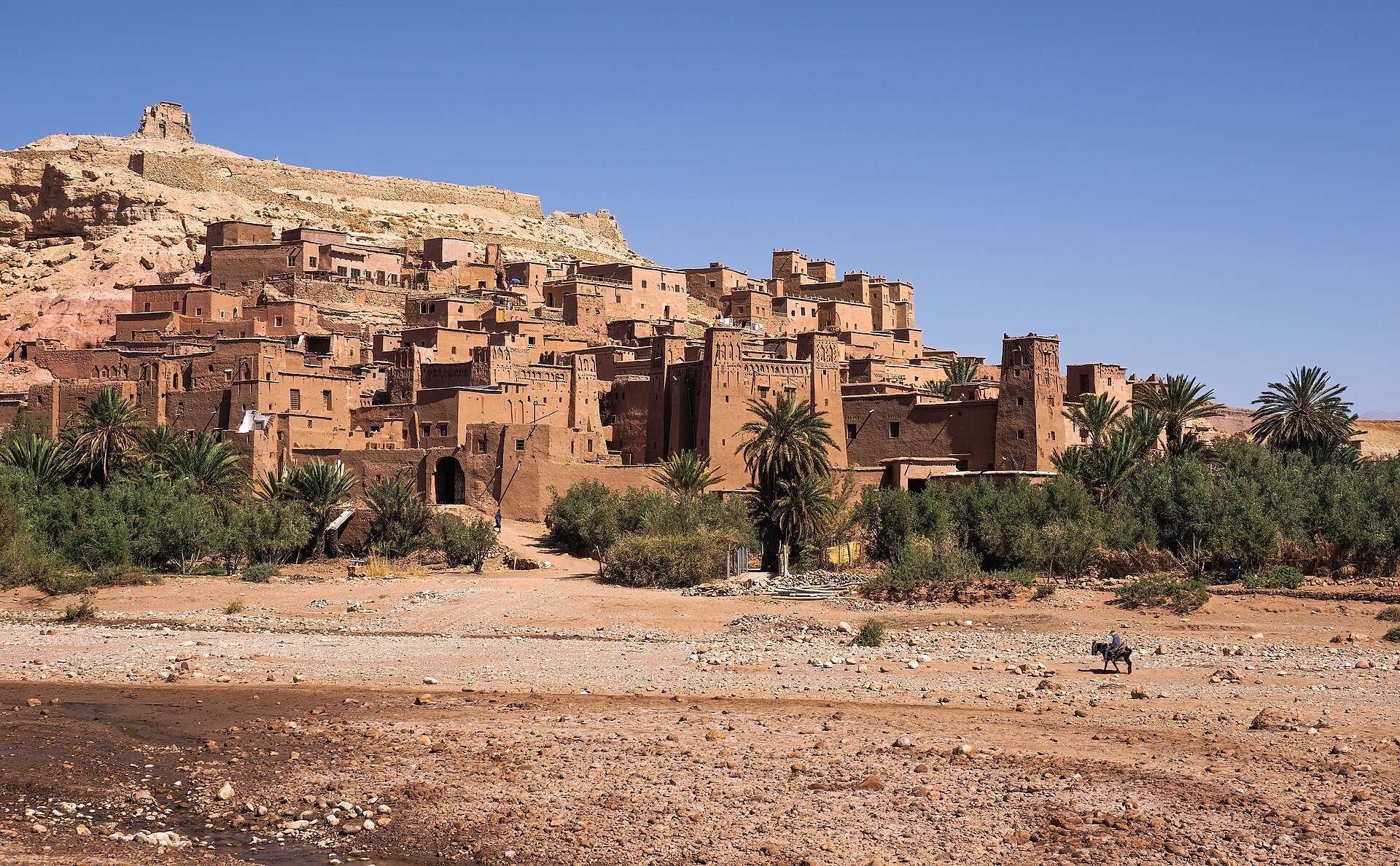 The fortified earthen ksar of Ait Benhaddou on the old caravan route to the Sahara