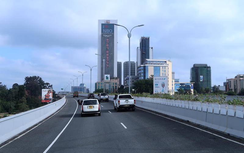 The elevated Nairobi Expressway running above Mombasa Road