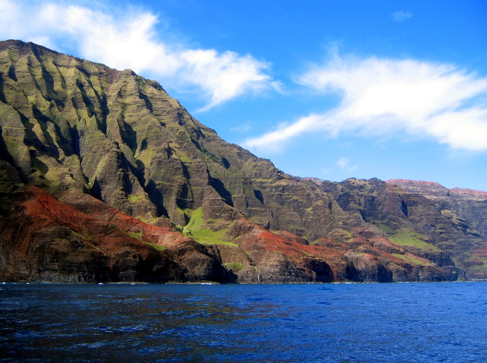 The cliffs of the Na Pali coast on the northwest shore of Kauai