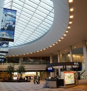 Departures concourse inside a terminal at Narita International Airport