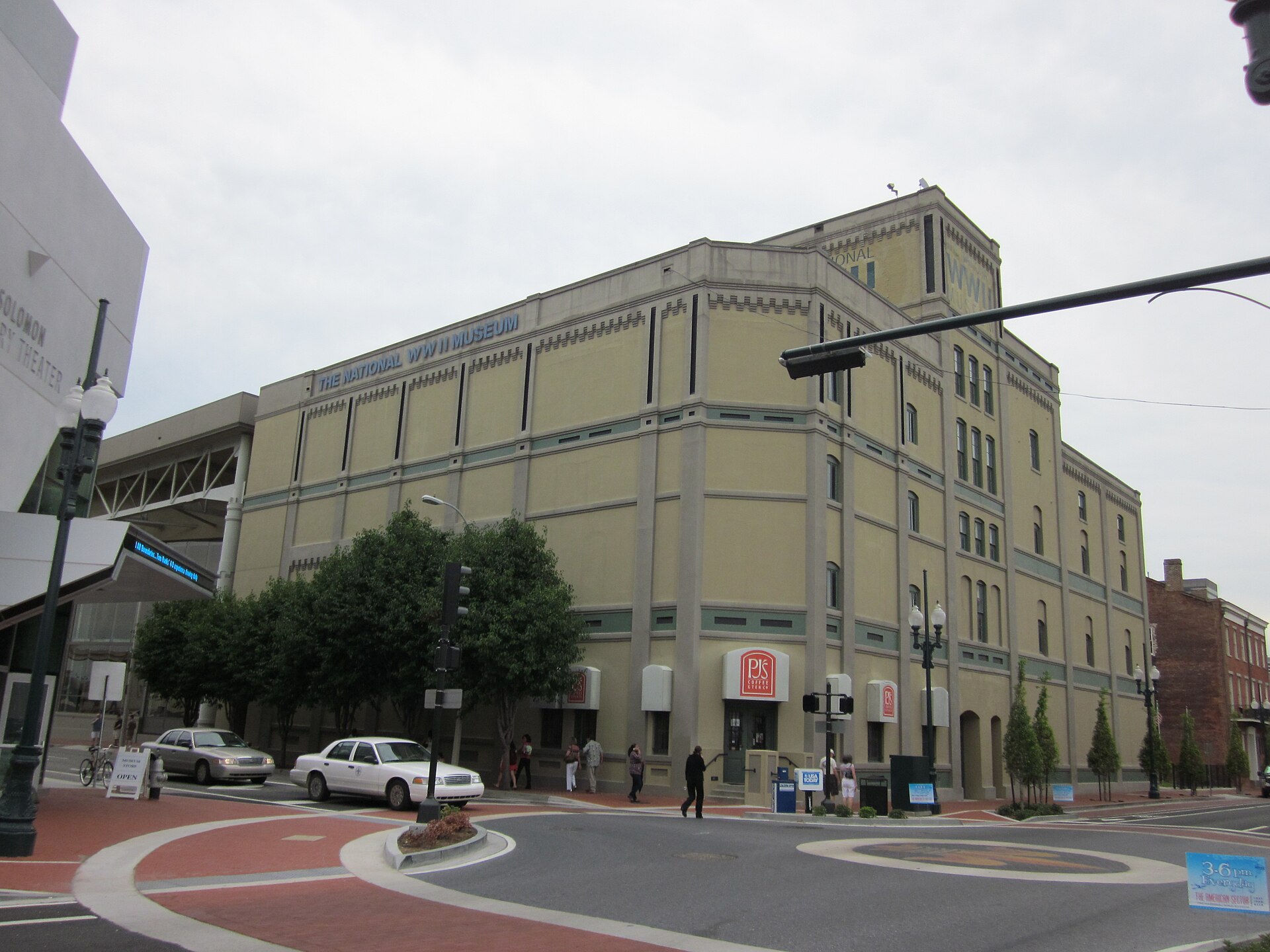 The exterior of the National WWII Museum campus in New Orleans