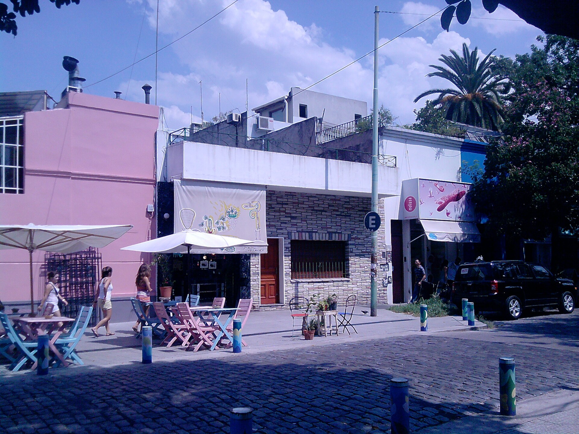 Low-rise buildings and leafy streets in Palermo Soho, Buenos Aires