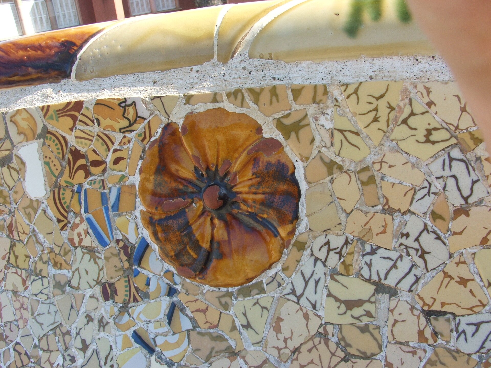 Mosaic terrace at Park Guell in Barcelona