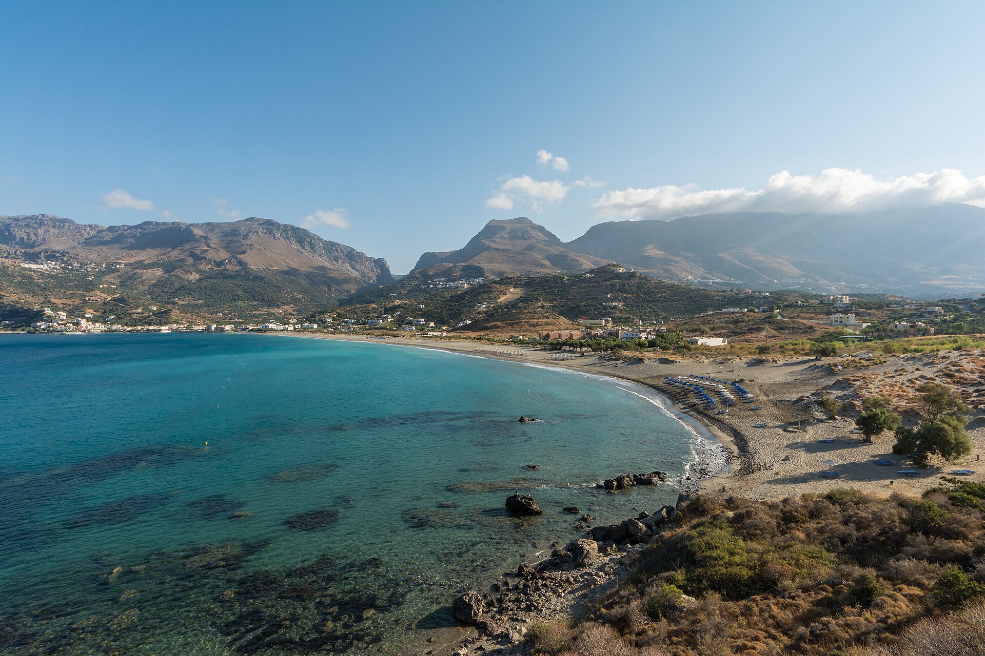Plakias Beach on the south coast of Crete, Greece