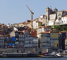 The colourful houses of the Ribeira waterfront in Porto