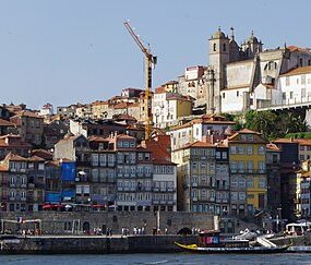 The colourful houses of the Ribeira waterfront in Porto