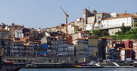 The colourful houses of the Ribeira waterfront in Porto