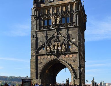 Charles Bridge and the Old Town skyline in Prague