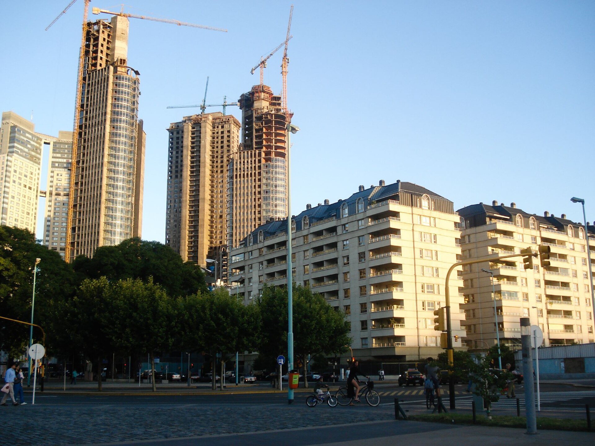Converted brick dock warehouses and towers at Puerto Madero, Buenos Aires
