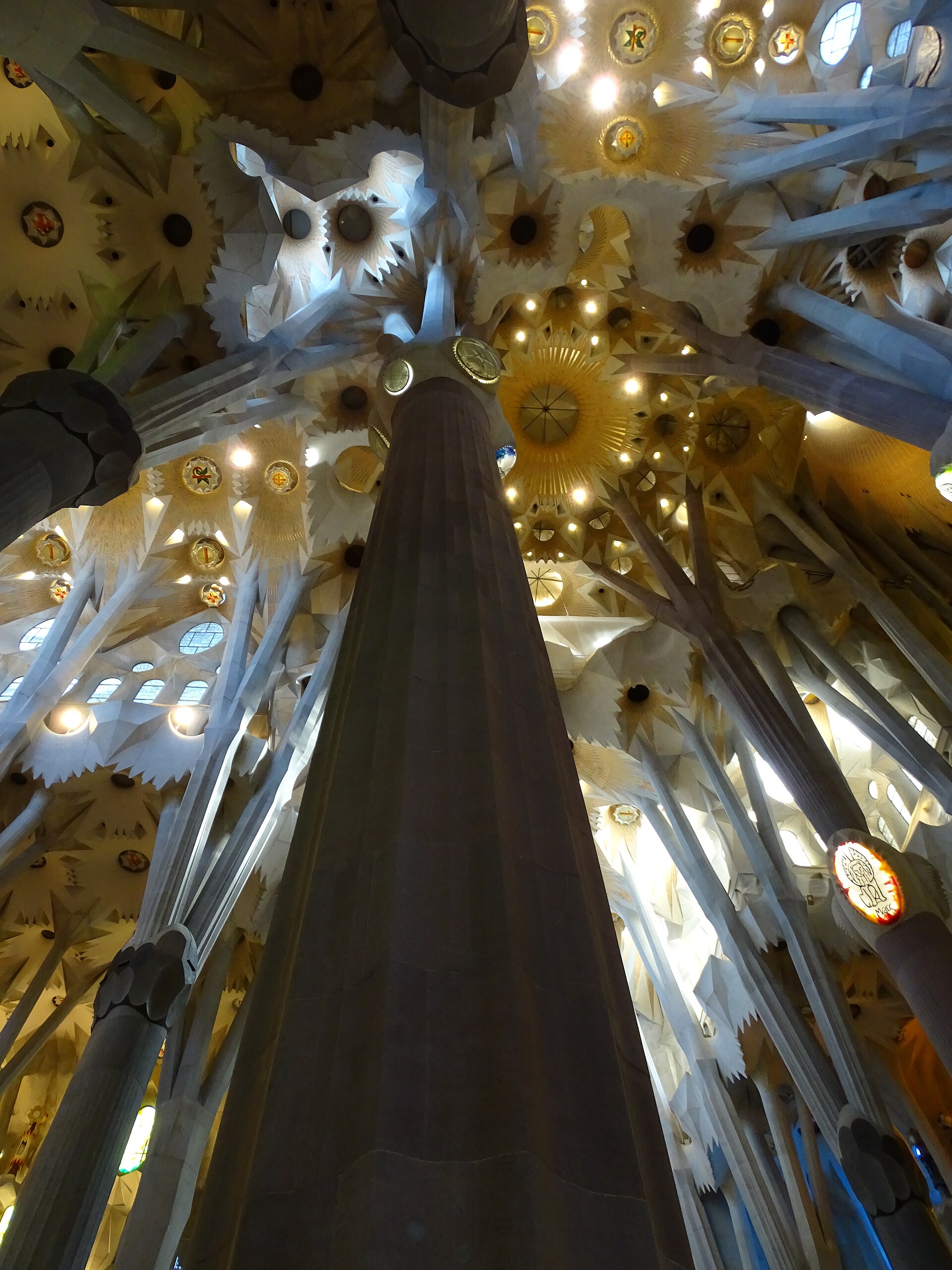 Interior columns of the Sagrada Familia in Barcelona