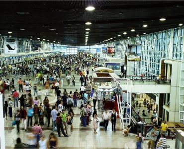 The passenger terminal at Santiago Arturo Merino Benitez International Airport