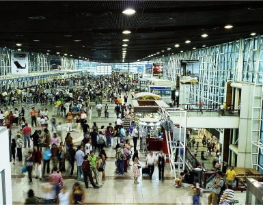 The passenger terminal at Santiago Arturo Merino Benitez International Airport