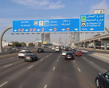 Traffic on Sheikh Zayed Road, the E11 highway running through Dubai