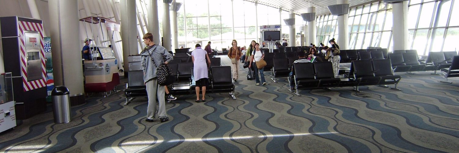 Arrivals area at Juan Santamaria International Airport near San Jose, Costa Rica