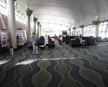 Arrivals area at Juan Santamaria International Airport near San Jose, Costa Rica