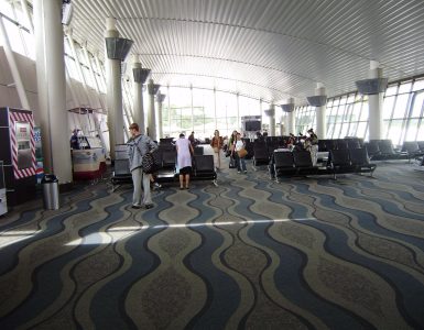 Arrivals area at Juan Santamaria International Airport near San Jose, Costa Rica