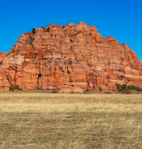 Zion National Park canyon walls seen from the scenic drive in Utah