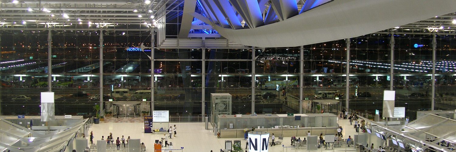 Arrivals hall at Suvarnabhumi Airport in Bangkok, Thailand