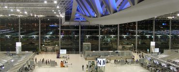 Arrivals hall at Suvarnabhumi Airport in Bangkok, Thailand