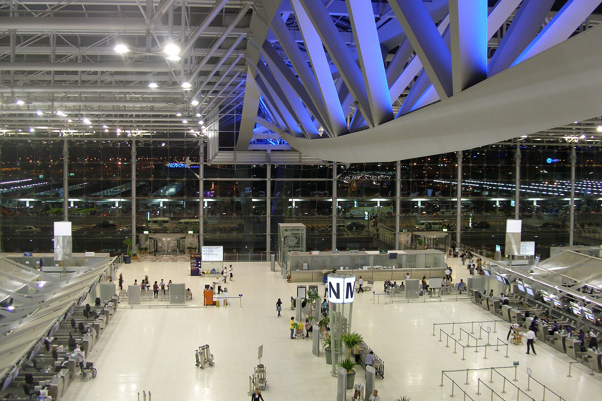 Arrivals hall at Suvarnabhumi Airport in Bangkok, Thailand