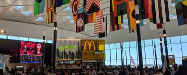 The departures hall at Sydney Airport Terminal 1, the international terminal