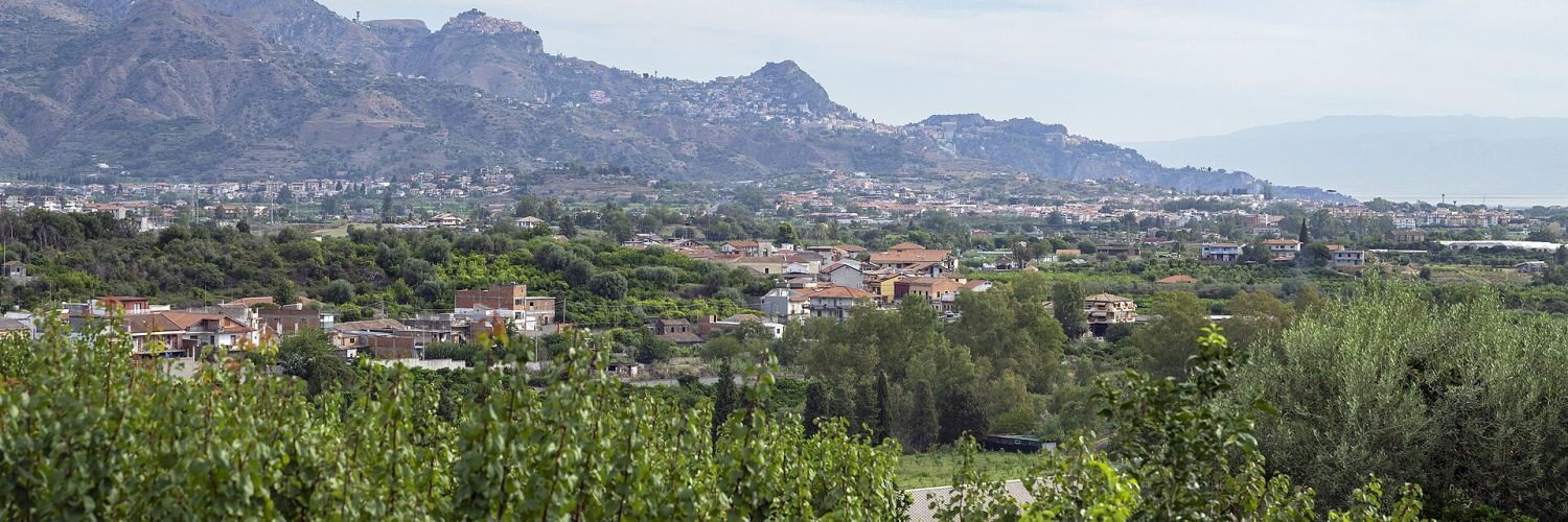 The hillside town of Taormina above the Ionian coast of Sicily