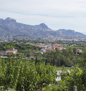 The hillside town of Taormina above the Ionian coast of Sicily