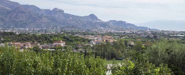 The hillside town of Taormina above the Ionian coast of Sicily