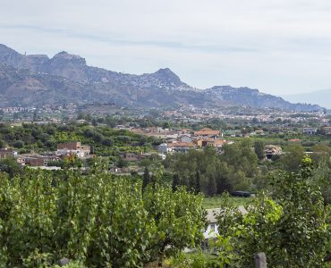 The hillside town of Taormina above the Ionian coast of Sicily