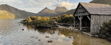 The Dove Lake boatshed below Cradle Mountain in Tasmania