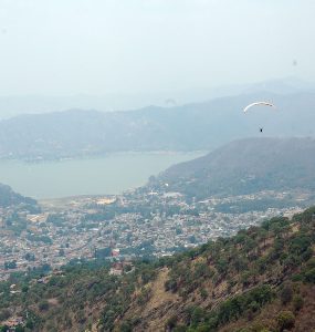 The lake and hillside town of Valle de Bravo in the State of Mexico