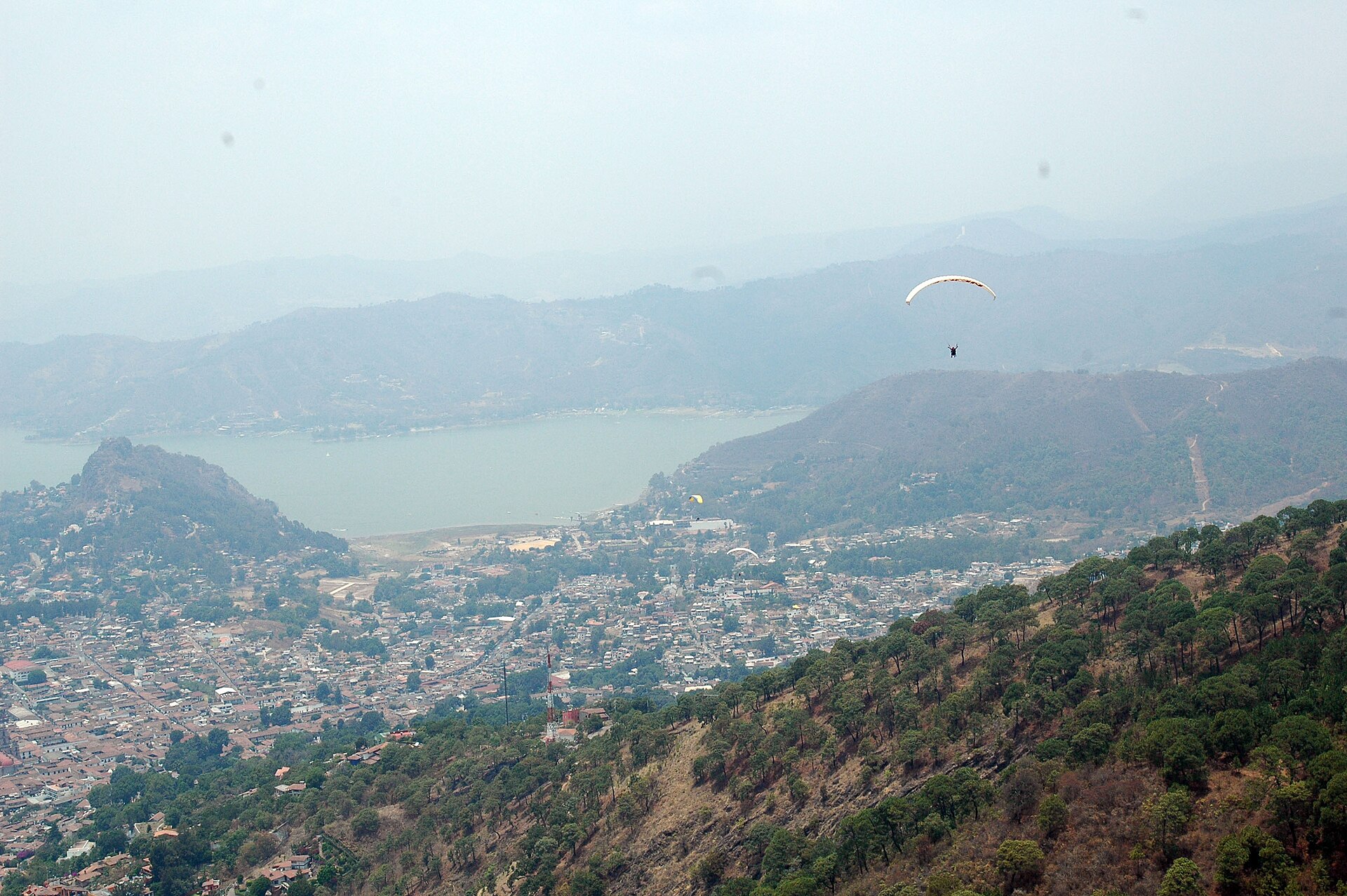 The lake and hillside town of Valle de Bravo in the State of Mexico