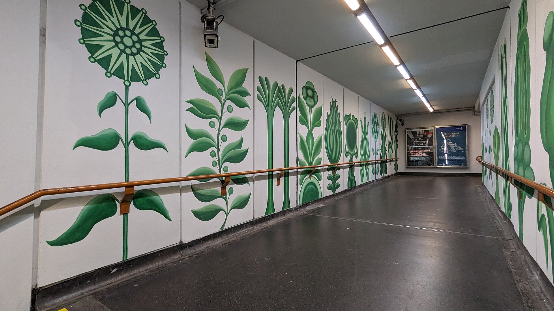 Platform of a Vienna U-Bahn station on the city underground network