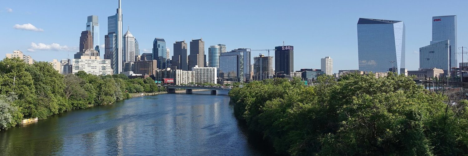 The Philadelphia skyline seen from across the Delaware River