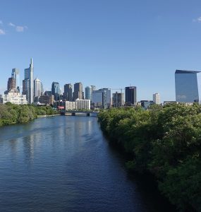 The Philadelphia skyline seen from across the Delaware River