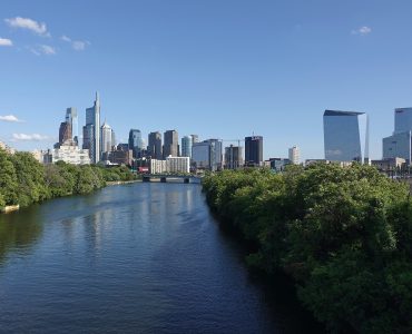 The Philadelphia skyline seen from across the Delaware River