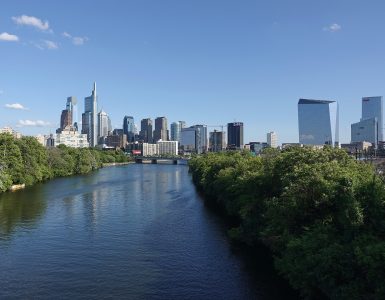 The Philadelphia skyline seen from across the Delaware River