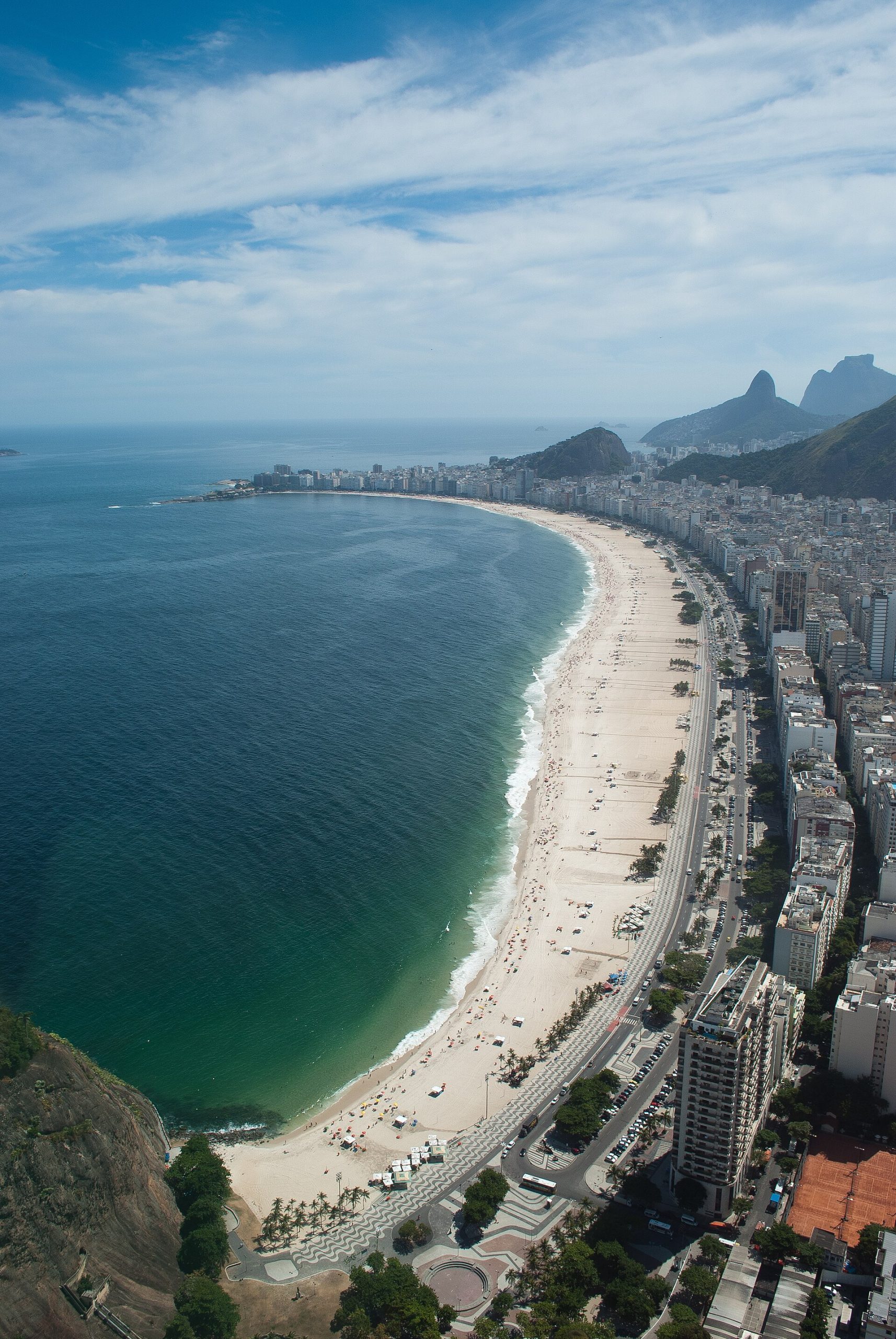 Aerial view of Copacabana beach, Rio de Janeiro