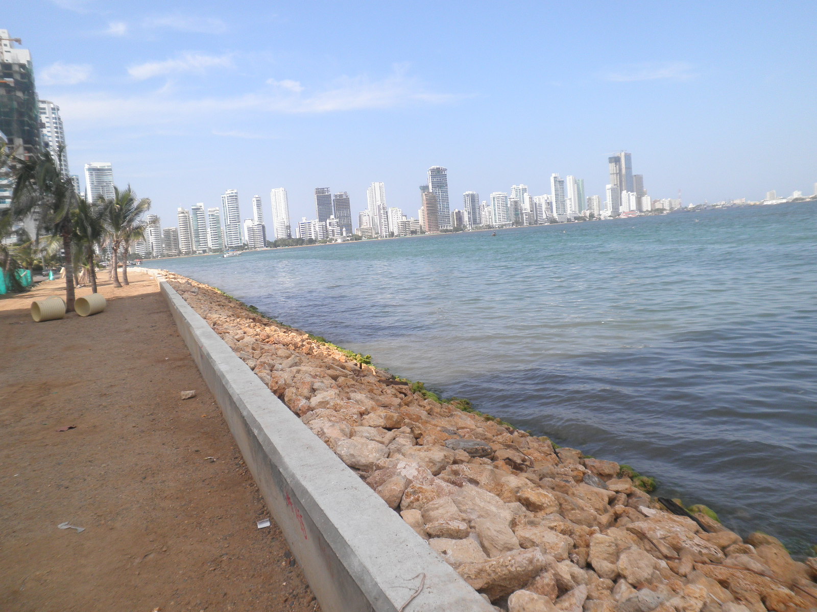 High-rise hotels and apartments along the Bocagrande waterfront in Cartagena