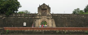 Stone gate of Fort Santiago inside the walled city of Intramuros, Manila