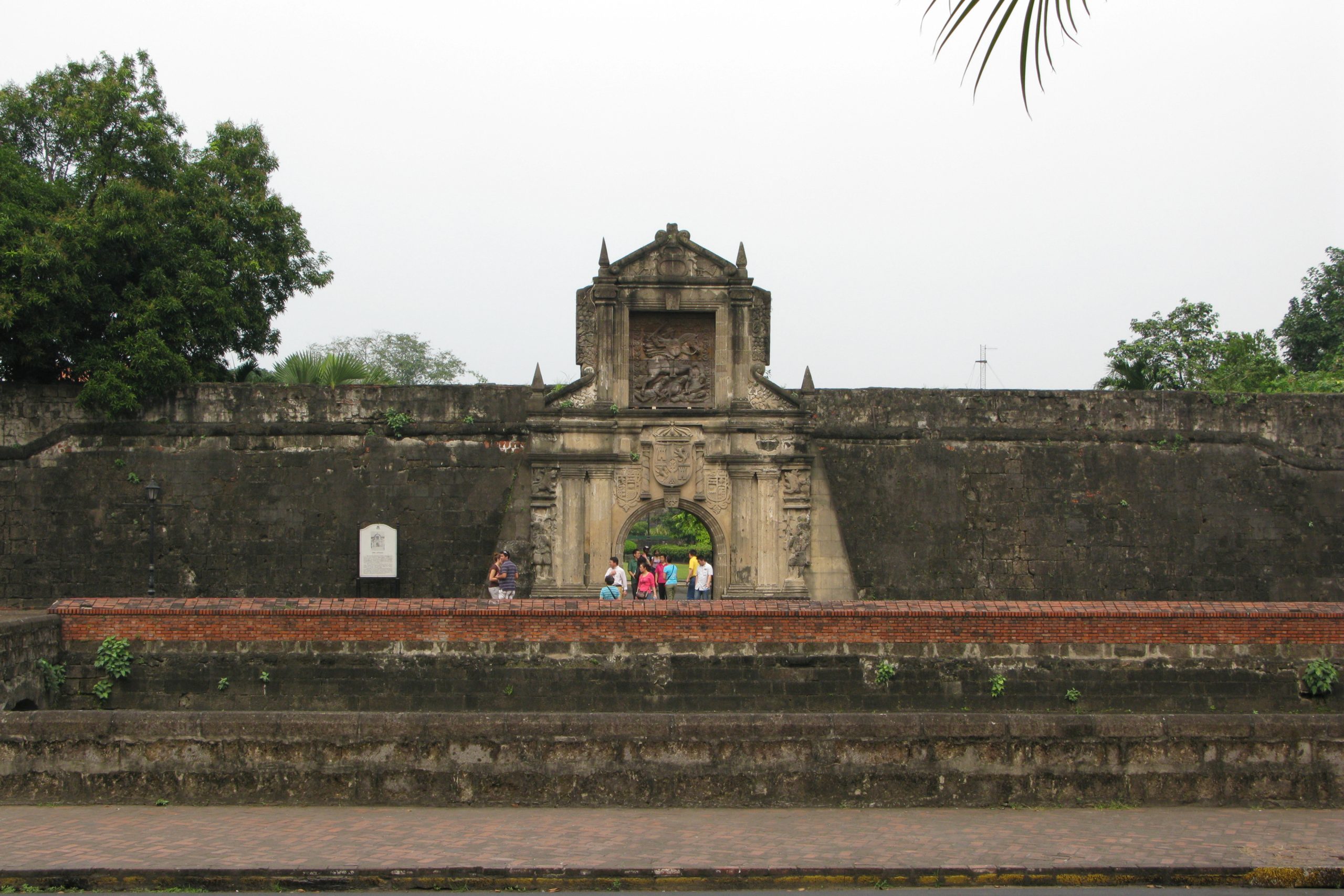 Stone gate of Fort Santiago inside the walled city of Intramuros, Manila
