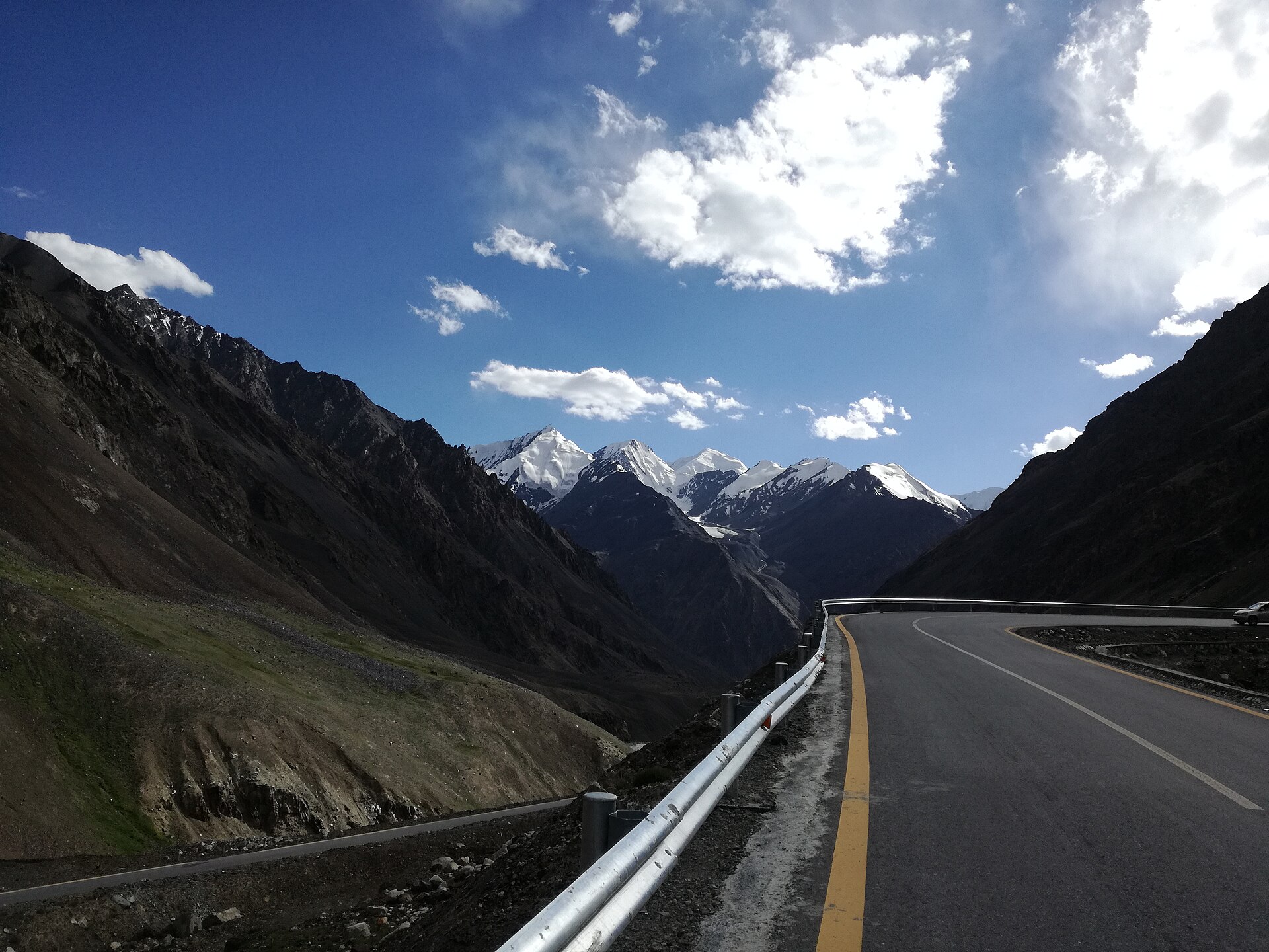 The Karakoram Highway winding through the mountains north of Islamabad