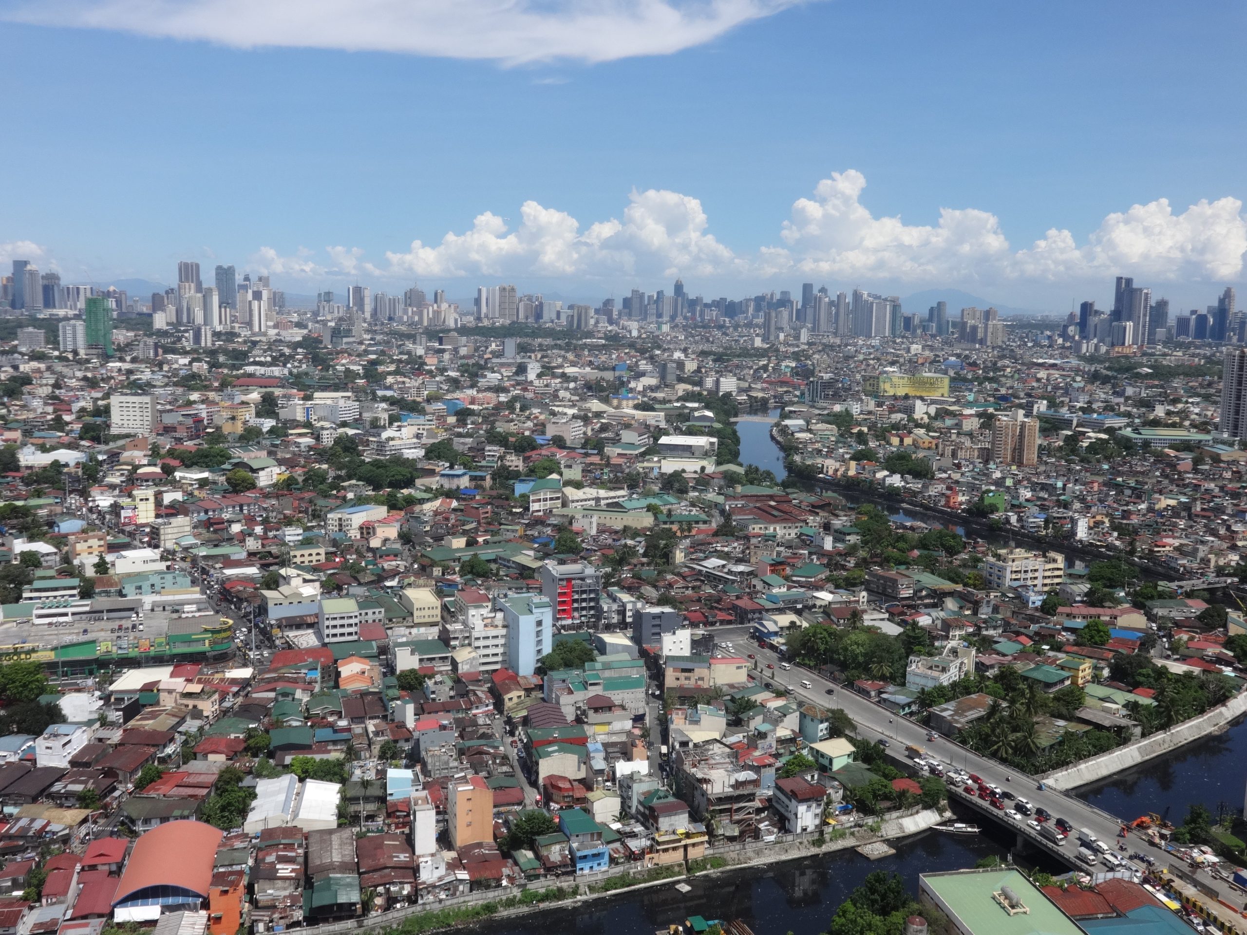 Aerial view of the Makati and Bonifacio Global City skyline in Metro Manila, the Philippines