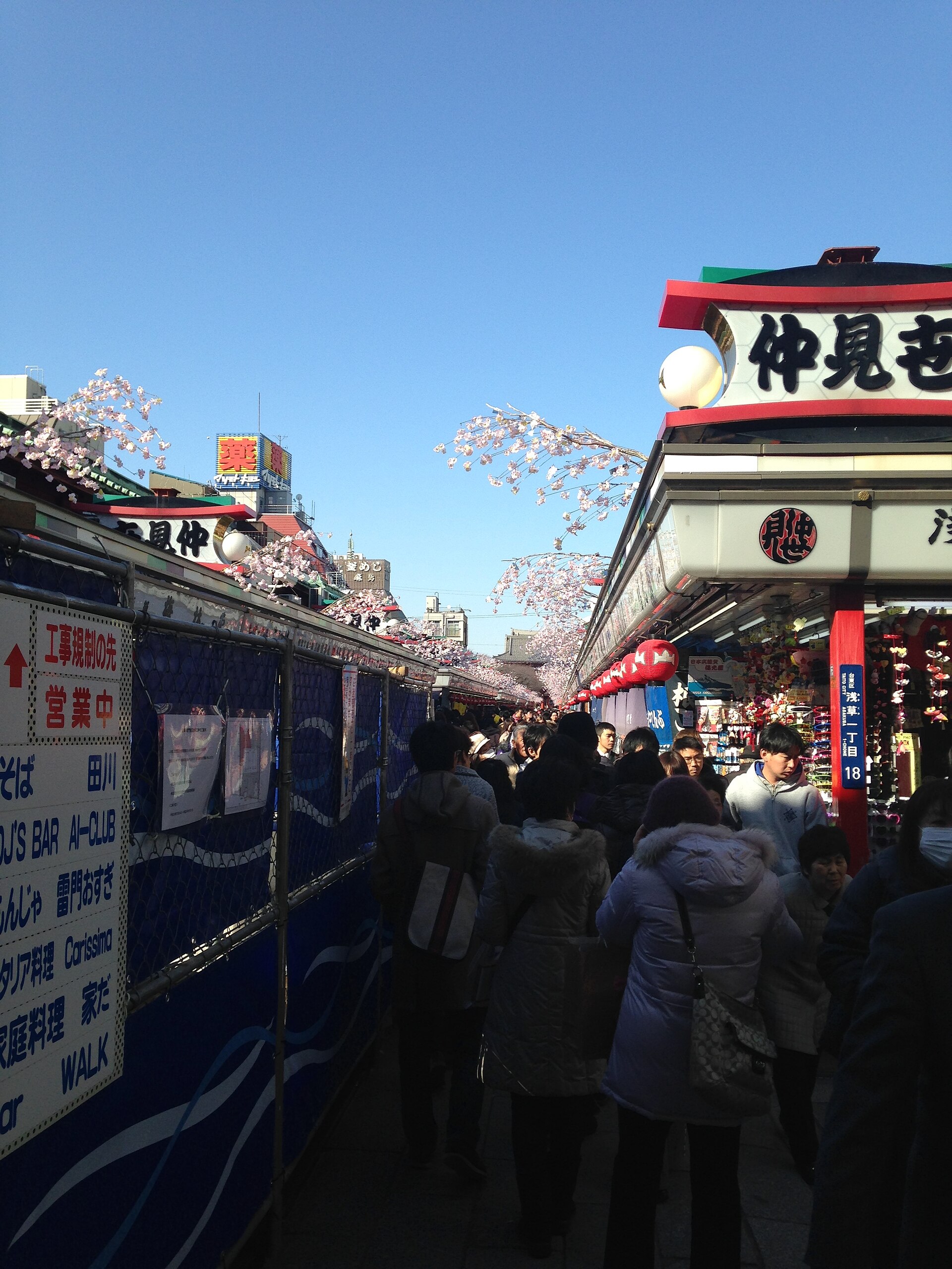 Nakamise shopping street leading to Sensoji Temple in Asakusa, Tokyo