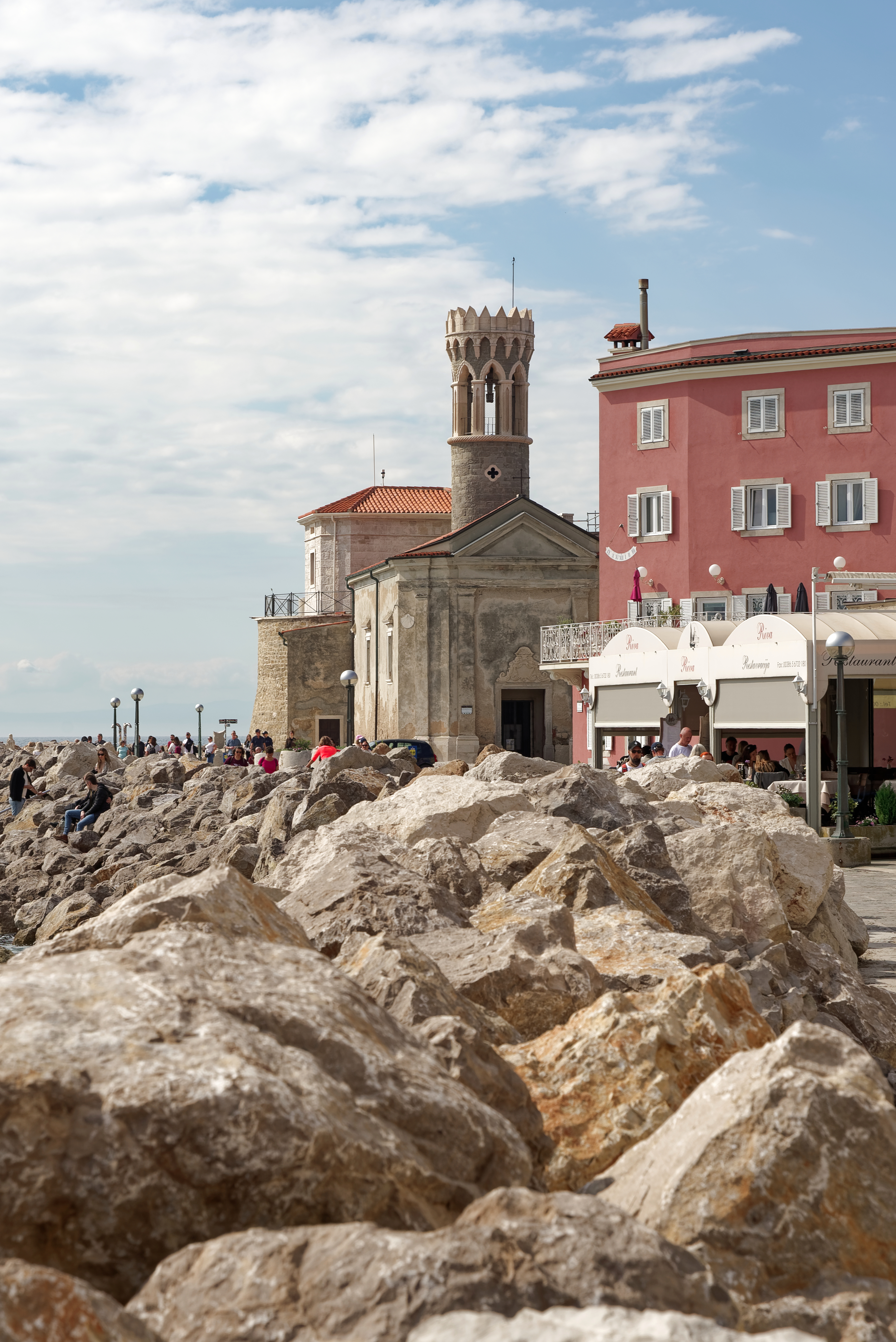 Piran Round Tower on the Adriatic coast in Slovenia