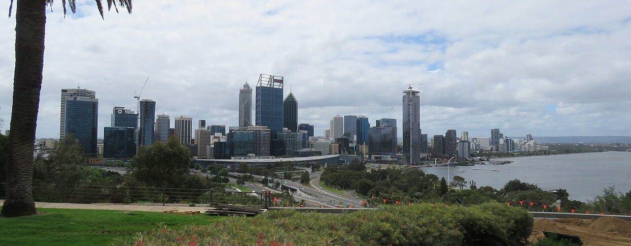 The Perth skyline and Swan River seen from Kings Park