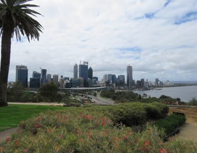 The Perth skyline and Swan River seen from Kings Park